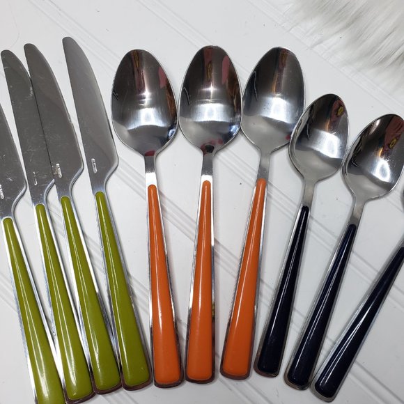 Fiesta 10-Piece Merengue Flatware Silverware Stainless Steel Multicolor - Picture 3 of 11